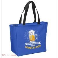 Weekend Forecast 100 Chance Of Beer Beer Gift Beer Lover Tote Bag thumb 2