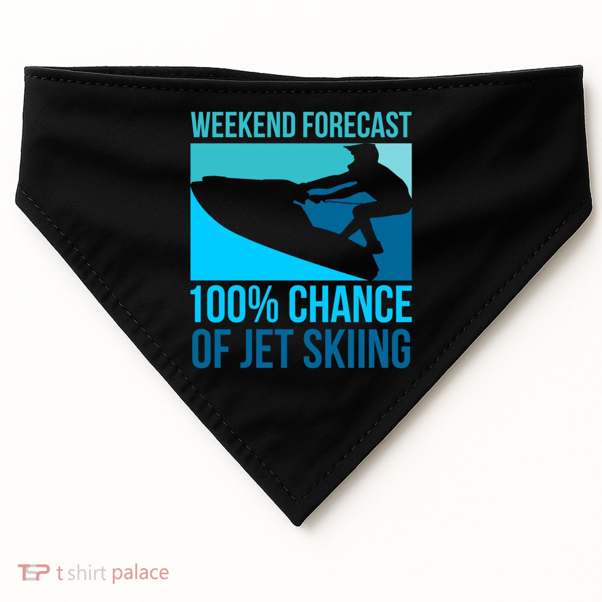 Weekend Forecast 100% Chance Of Jet Skiing Jet Ski Lovers Gift USA-Made Doggie Bandana