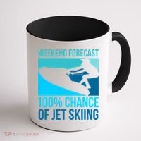 Weekend Forecast 100% Chance Of Jet Skiing Jet Ski Lovers Gift Coffee Mug thumb 1