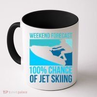 Weekend Forecast 100% Chance Of Jet Skiing Jet Ski Lovers Gift Coffee Mug thumb 0