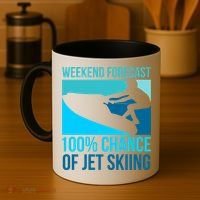 Weekend Forecast 100% Chance Of Jet Skiing Jet Ski Lovers Gift Coffee Mug thumb 4