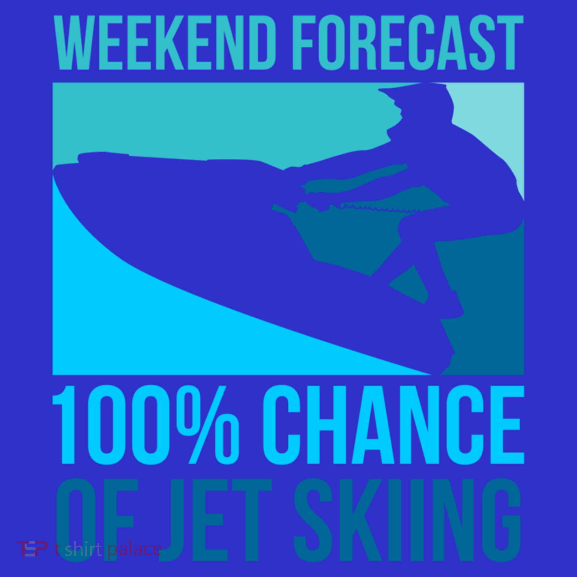 Weekend Forecast 100% Chance Of Jet Skiing Jet Ski Lovers Gift Button