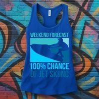 Weekend Forecast 100% Chance Of Jet Skiing Jet Ski Lovers Gift Women's Tank Top thumb 3
