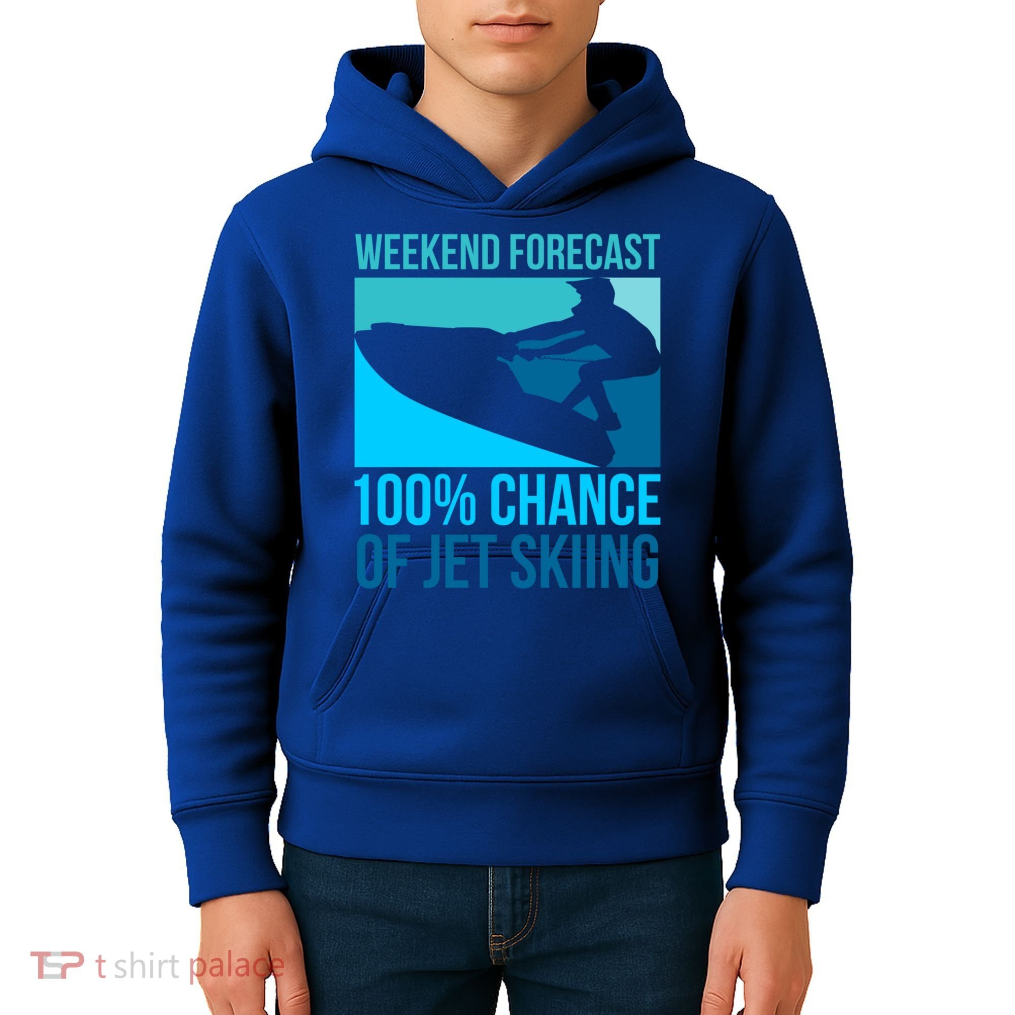Weekend Forecast 100% Chance Of Jet Skiing Jet Ski Lovers Gift Kids Hoodie
