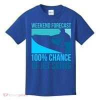 Weekend Forecast 100% Chance Of Jet Skiing Jet Ski Lovers Gift Kids T-Shirt thumb 0