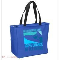 Weekend Forecast 100% Chance Of Jet Skiing Jet Ski Lovers Gift Tote Bag thumb 2