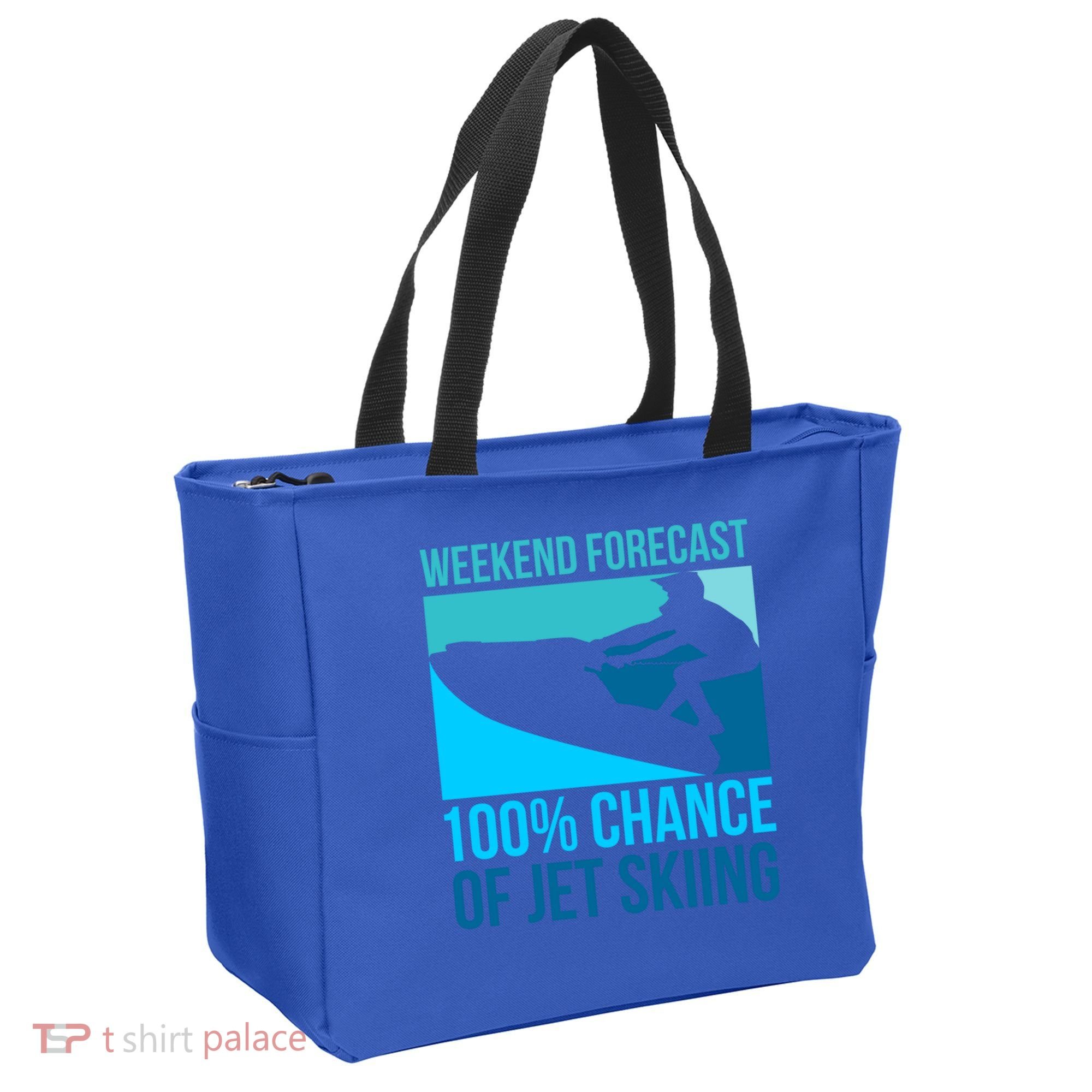 Weekend Forecast 100% Chance Of Jet Skiing Jet Ski Lovers Gift Tote Bag