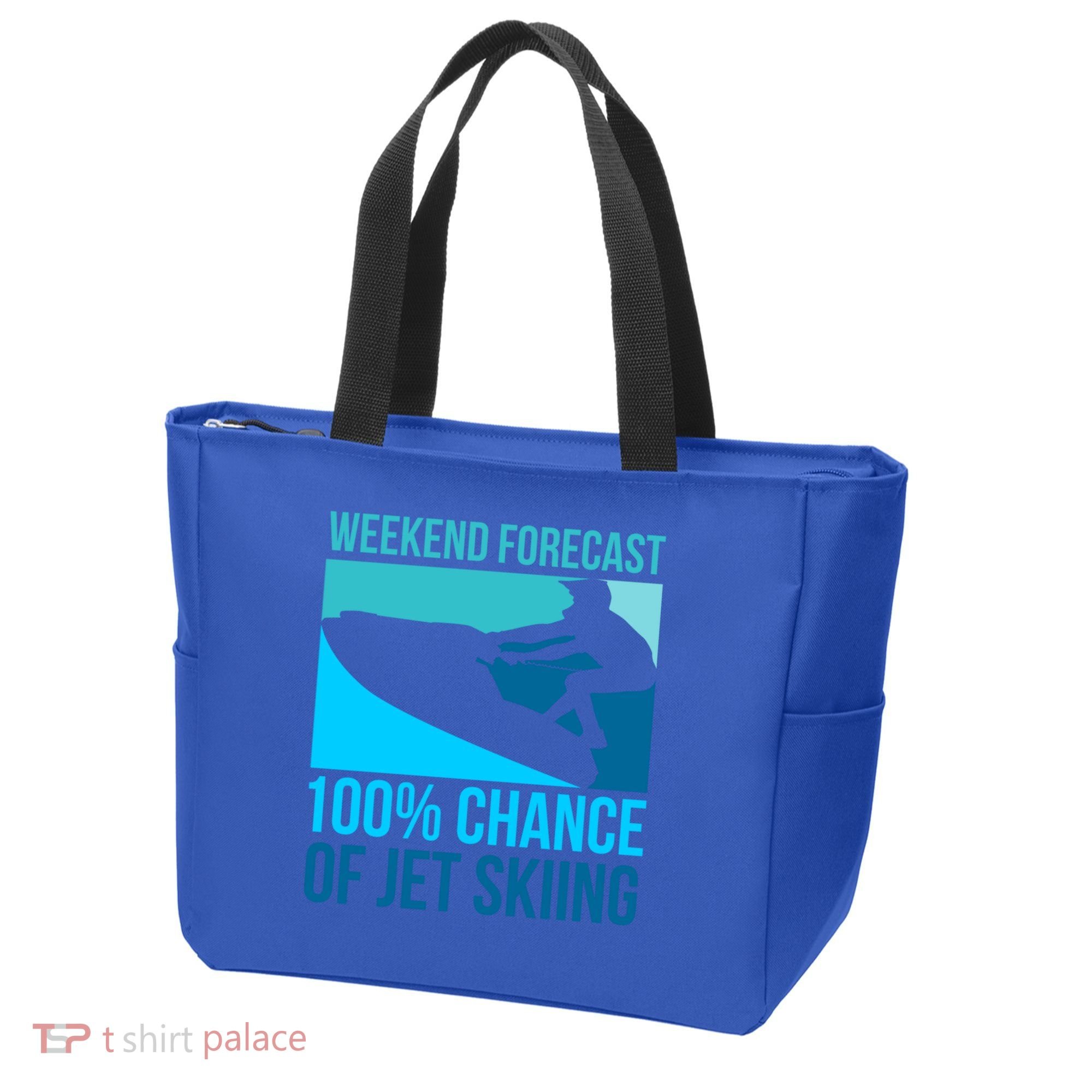 Weekend Forecast 100% Chance Of Jet Skiing Jet Ski Lovers Gift Tote Bag