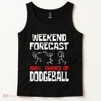 Weekend Forecast 100% Chance Of Dodgeball Dodgeball Player Tank Top thumb 2