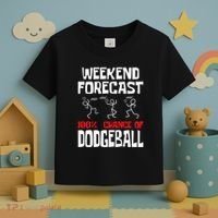 Weekend Forecast 100% Chance Of Dodgeball Dodgeball Player Toddler T-Shirt thumb 3