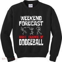 Weekend Forecast 100% Chance Of Dodgeball Dodgeball Player Kids Sweatshirt thumb 0