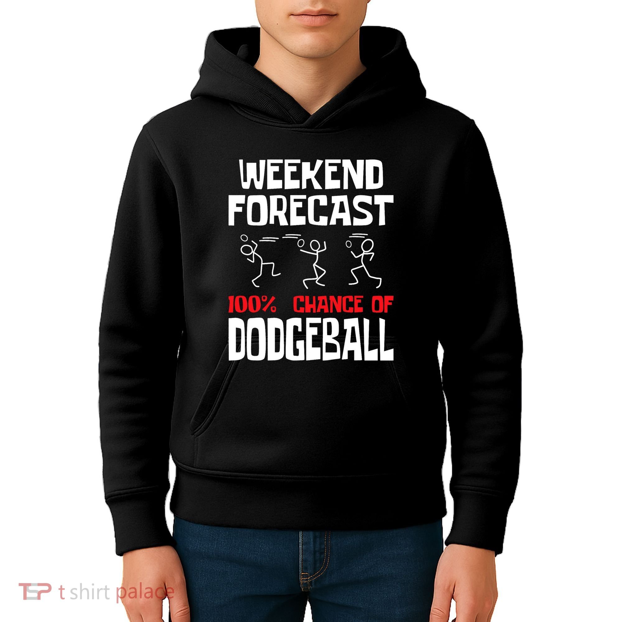 Weekend Forecast 100% Chance Of Dodgeball Dodgeball Player Kids Hoodie