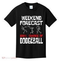 Weekend Forecast 100% Chance Of Dodgeball Dodgeball Player Kids T-Shirt thumb 0