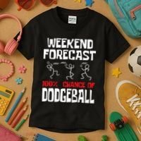 Weekend Forecast 100% Chance Of Dodgeball Dodgeball Player Kids T-Shirt thumb 3