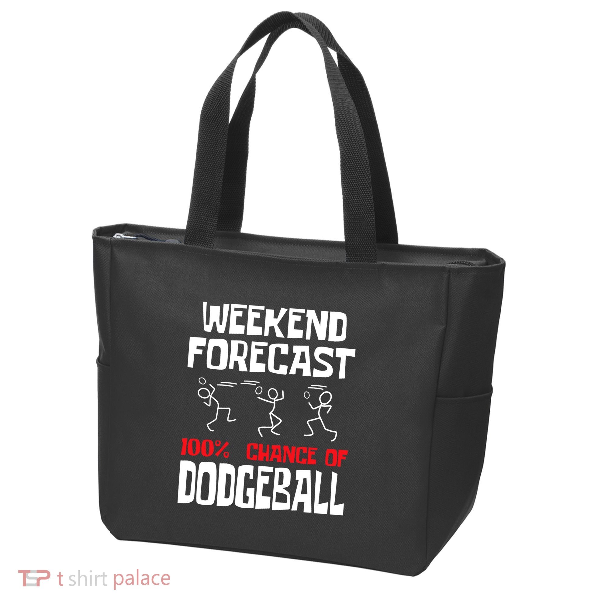 Weekend Forecast 100% Chance Of Dodgeball Dodgeball Player Tote Bag