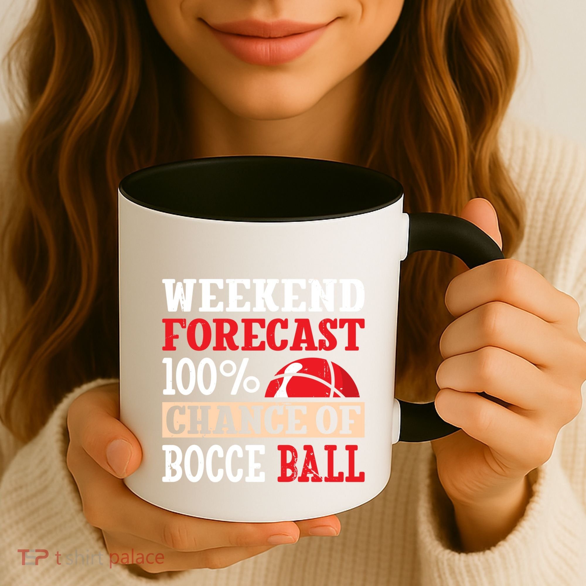 Weekend Forecast 100% Chance Of Bocce Ball Meaningful Gift Coffee Mug