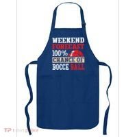 Weekend Forecast 100% Chance Of Bocce Ball Meaningful Gift Apron thumb 0