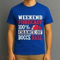 Weekend Forecast 100% Chance Of Bocce Ball Meaningful Gift T-Shirt thumb 3