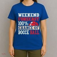 Weekend Forecast 100% Chance Of Bocce Ball Meaningful Gift T-Shirt thumb 4