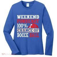 Weekend Forecast 100% Chance Of Bocce Ball Meaningful Gift Women's Long Sleeve Shirt thumb 0