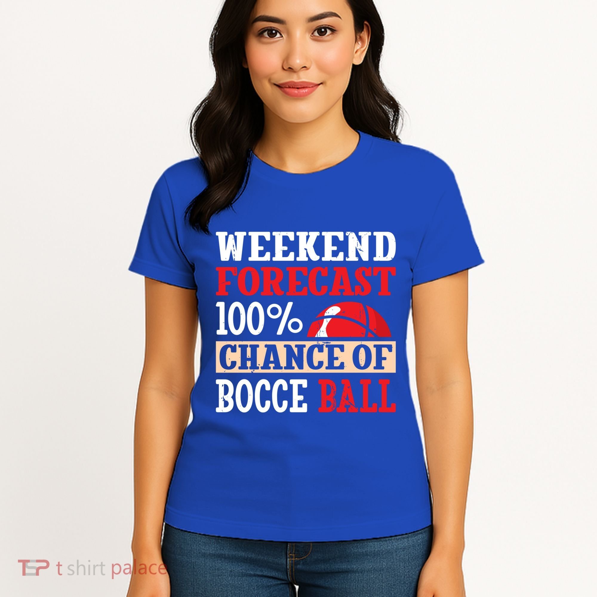 Weekend Forecast 100% Chance Of Bocce Ball Meaningful Gift Women's T-Shirt