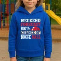 Weekend Forecast 100% Chance Of Bocce Ball Meaningful Gift Kids Hoodie thumb 3