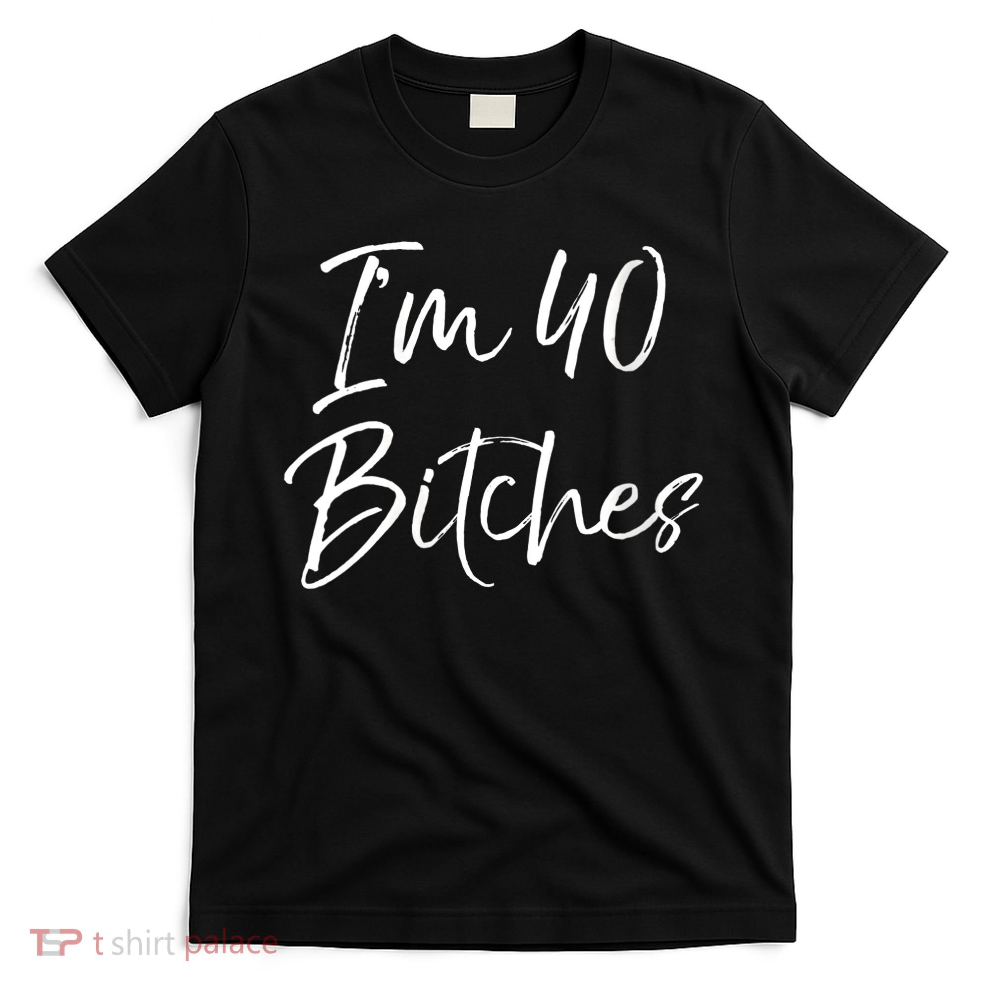 Wo Funny 40th Birthday Gift for Wo Girl Cute I'm 40 Bitches V-Neck T-Shirt