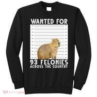 Wanted For 93 Felonies Across The Country Capybara Mugshot Sweatshirt thumb 0