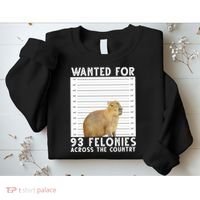Wanted For 93 Felonies Across The Country Capybara Mugshot Sweatshirt thumb 2