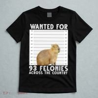 Wanted For 93 Felonies Across The Country Capybara Mugshot T-Shirt thumb 5