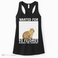 Wanted For 93 Felonies Across The Country Capybara Mugshot Women's Tank Top thumb 0