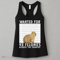 Wanted For 93 Felonies Across The Country Capybara Mugshot Women's Tank Top thumb 3