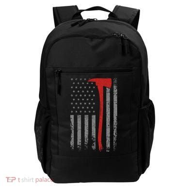 Wildland Firefighter Axe American Flag Thin Red Line Fireman Backpack
