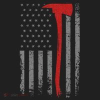 Wildland Firefighter Axe American Flag Thin Red Line Fireman Beanie thumb 2