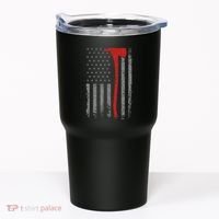 Wildland Firefighter Axe American Flag Thin Red Line Fireman Tumbler thumb 0