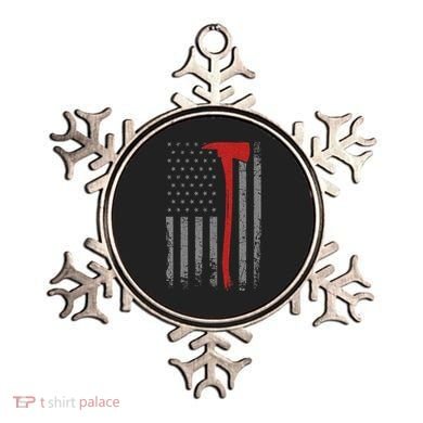 Wildland Firefighter Axe American Flag Thin Red Line Fireman Ornament