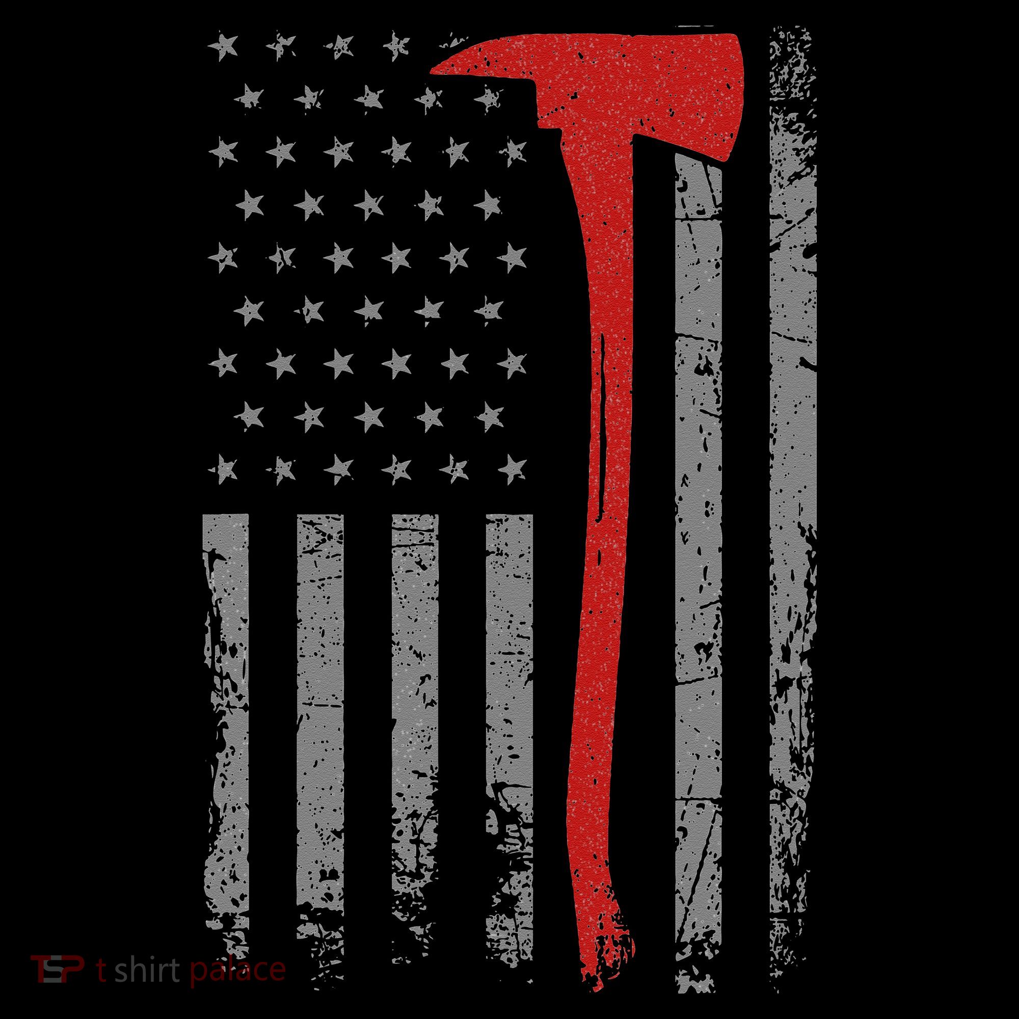 Wildland Firefighter Axe American Flag Thin Red Line Fireman Baby Bodysuit