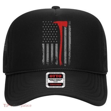 Wildland Firefighter Axe American Flag Thin Red Line Fireman Hat