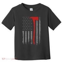 Wildland Firefighter Axe American Flag Thin Red Line Fireman Toddler T-Shirt thumb 0
