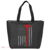 Wildland Firefighter Axe American Flag Thin Red Line Fireman Tote Bag thumb 0