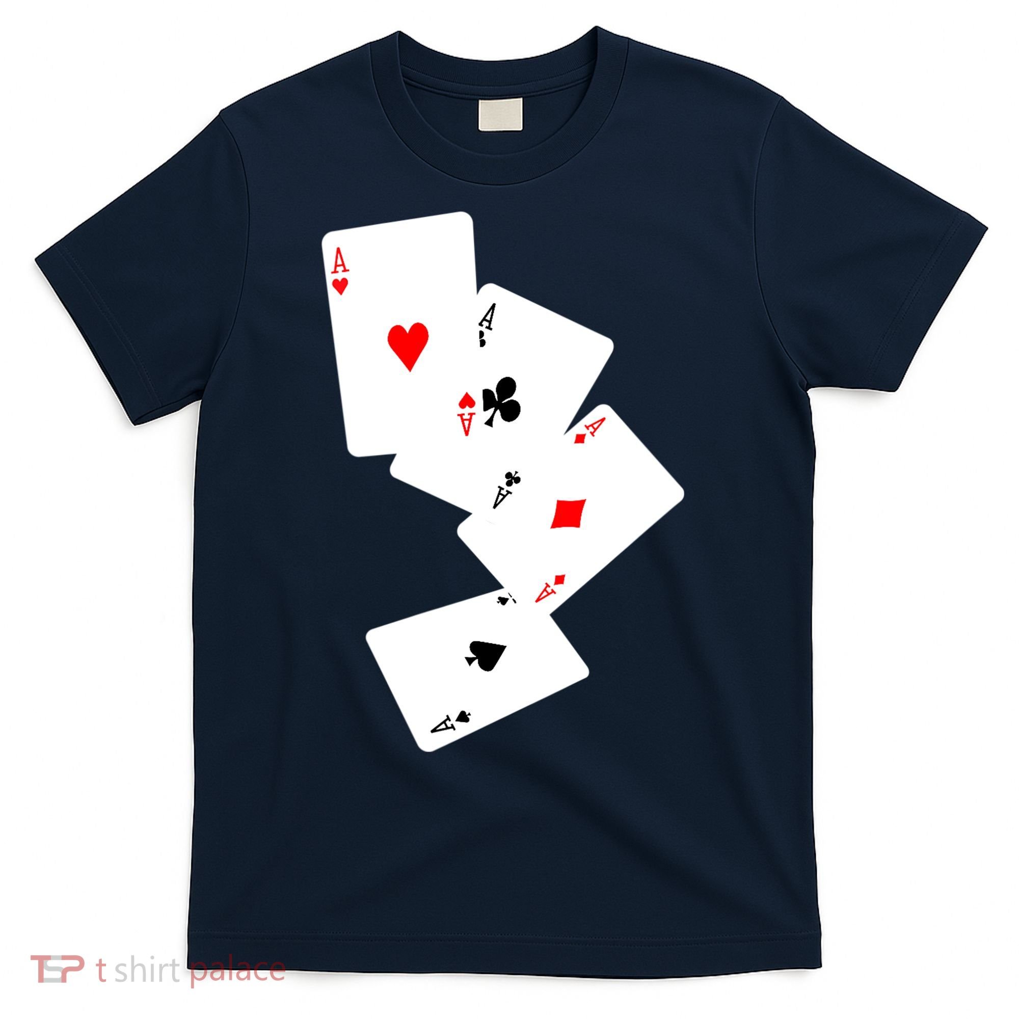 Womens Four Aces Poker Pro Lucky Player Winner Costume Hand Gifts VNeck T-Shirt