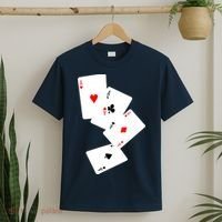 Womens Four Aces Poker Pro Lucky Player Winner Costume Hand Gifts VNeck T-Shirt thumb 2