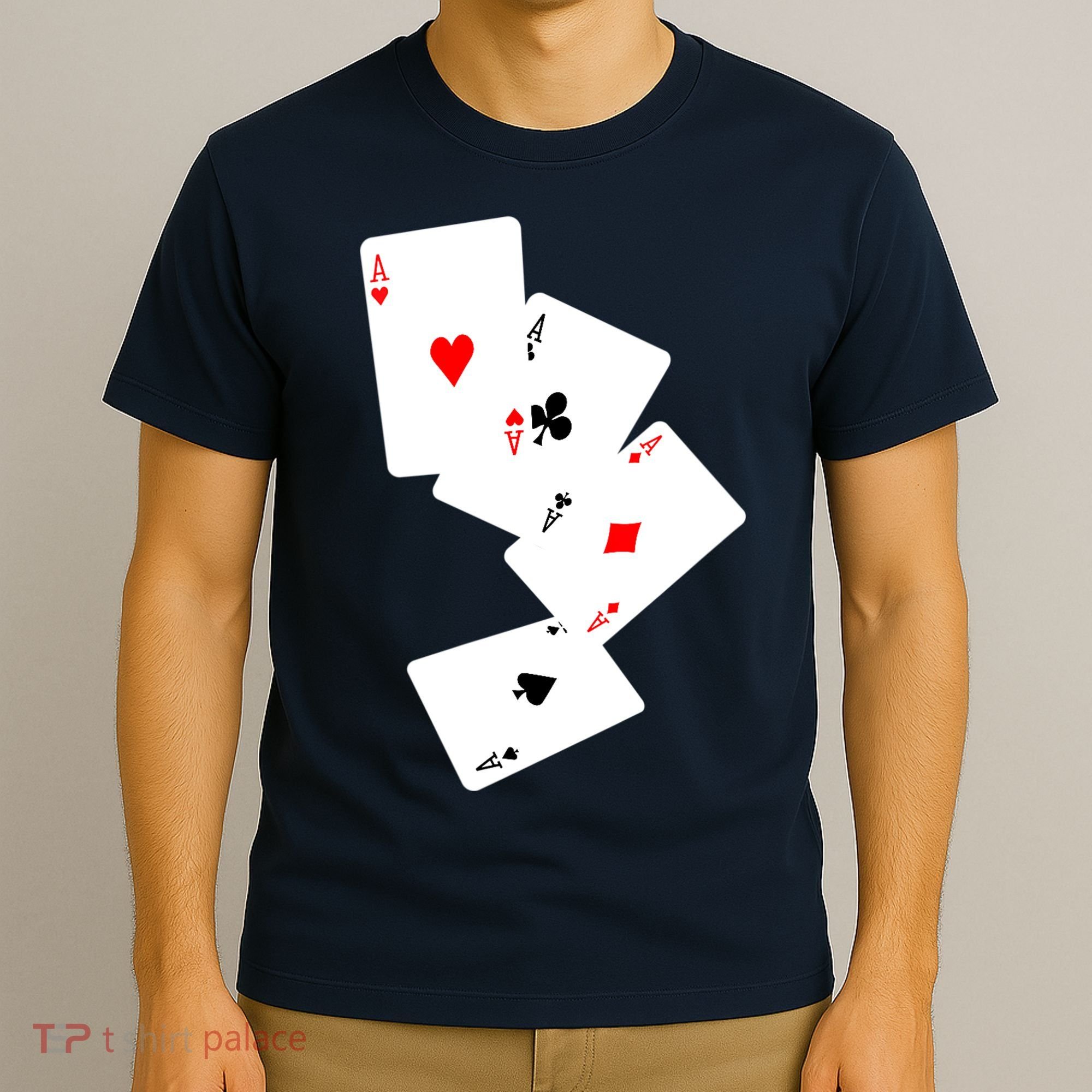 Womens Four Aces Poker Pro Lucky Player Winner Costume Hand Gifts VNeck T-Shirt