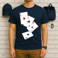 Womens Four Aces Poker Pro Lucky Player Winner Costume Hand Gifts VNeck T-Shirt thumb 6