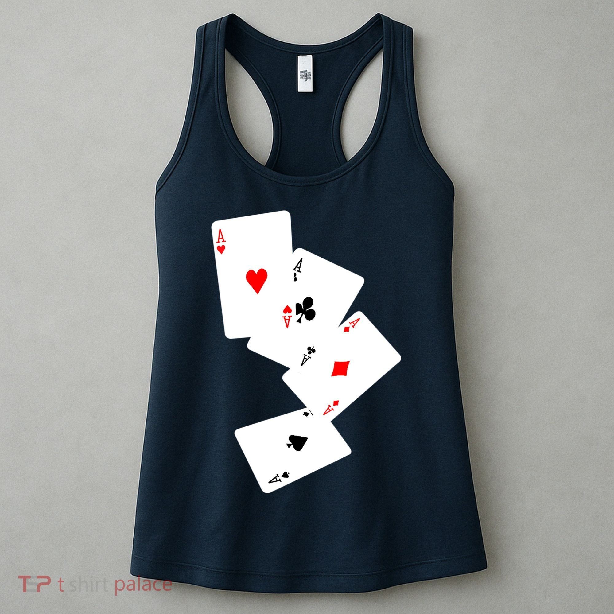 Womens Four Aces Poker Pro Lucky Player Winner Costume Hand Gifts VNeck Women's Tank Top