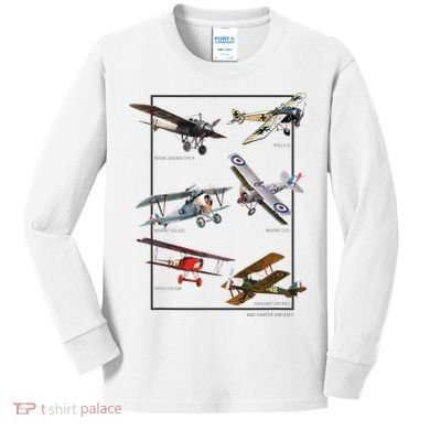 Wwi Fighters Airplanes Kids Long Sleeve Shirt