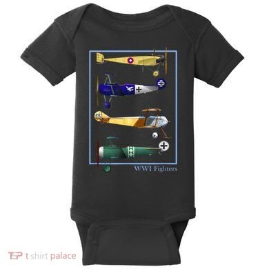 WWI Fighters Airplanes Vintage Baby Bodysuit