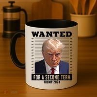 Wanted For A Second Term Trump 2024 Mugshot Coffee Mug thumb 4