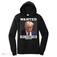 Wanted For A Second Term Trump 2024 Mugshot Women's Hoodie thumb 0