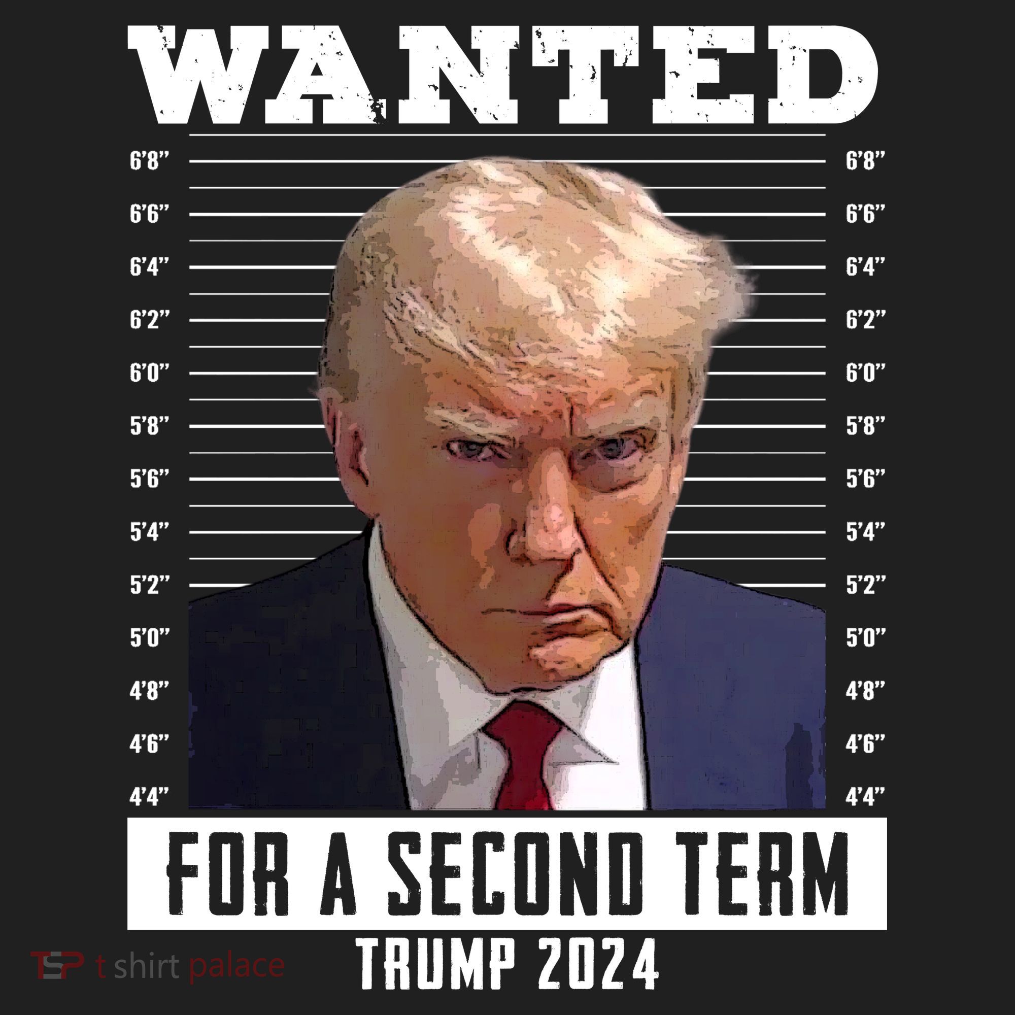 Wanted For A Second Term Trump 2024 Mugshot Golf Towel